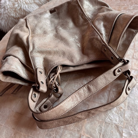KOOBA VINTAGE GOLD LEATHER HOBO BAG metallic Y2K shoulder purse - Picture 12 of 15